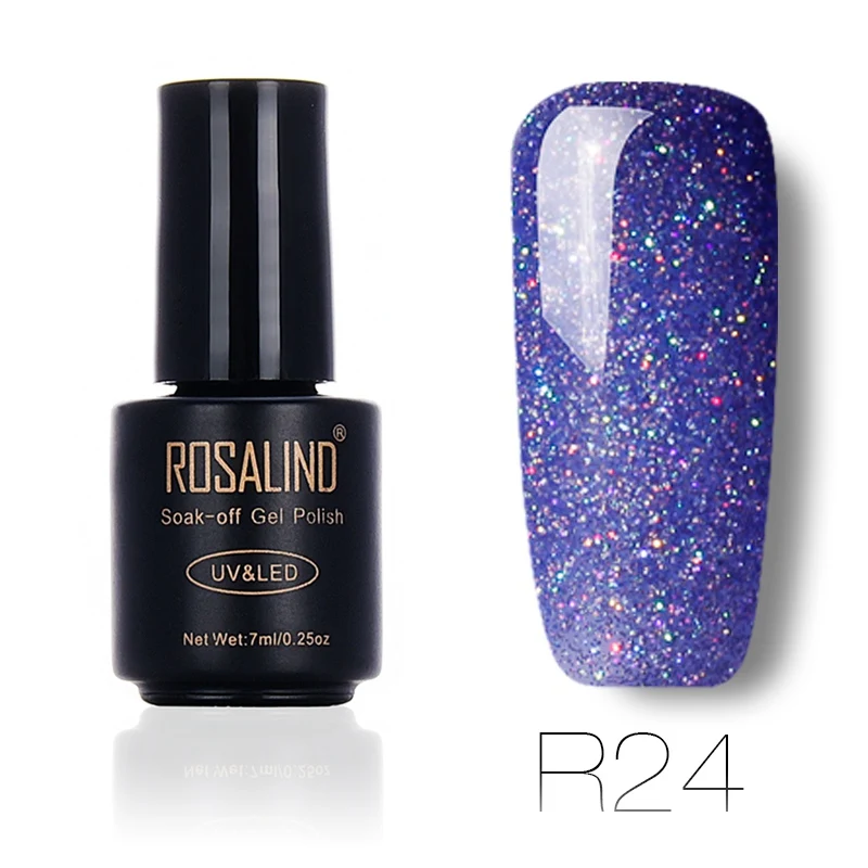 R24 ROSALIND, черная бутылка, 7 мл, неоновый Гель-лак для ногтей, Радужный Гель-лак для ногтей, дизайн ногтей, УФ светодиодный гель, стойкий лаковый клей - Цвет: R24