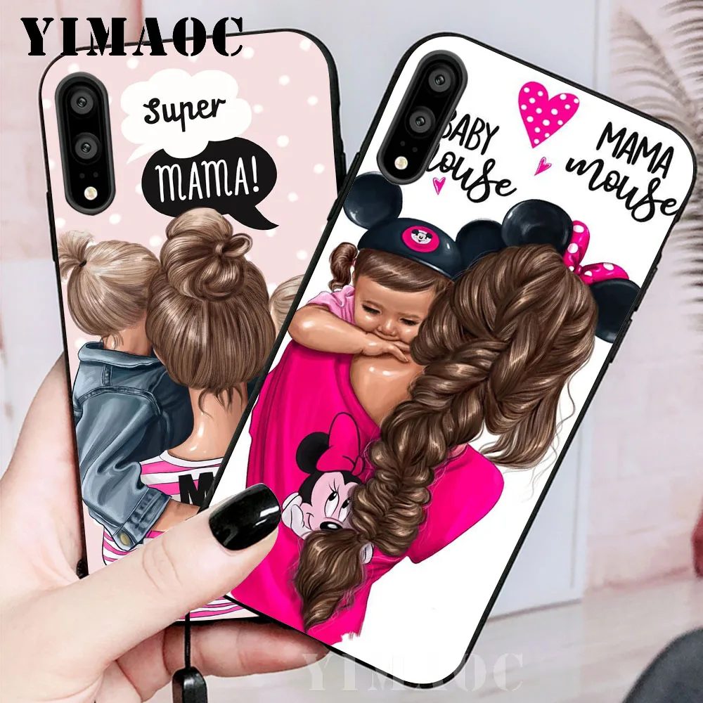 Super Mom Dad And Baby Soft Case for Huawei P8 P9 Lite Mini P10 P20 P30 Plus Pro P Smart Z 2019 |