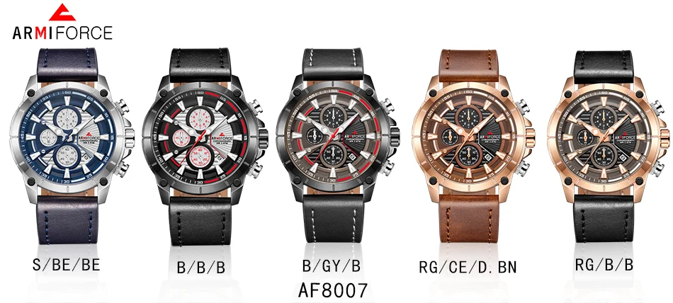 Reloj Hombre ARMIFORCE мужские часы Топ бренд класса люкс Relogio Masculino военные кожаные часы с хронографом кварцевые наручные часы