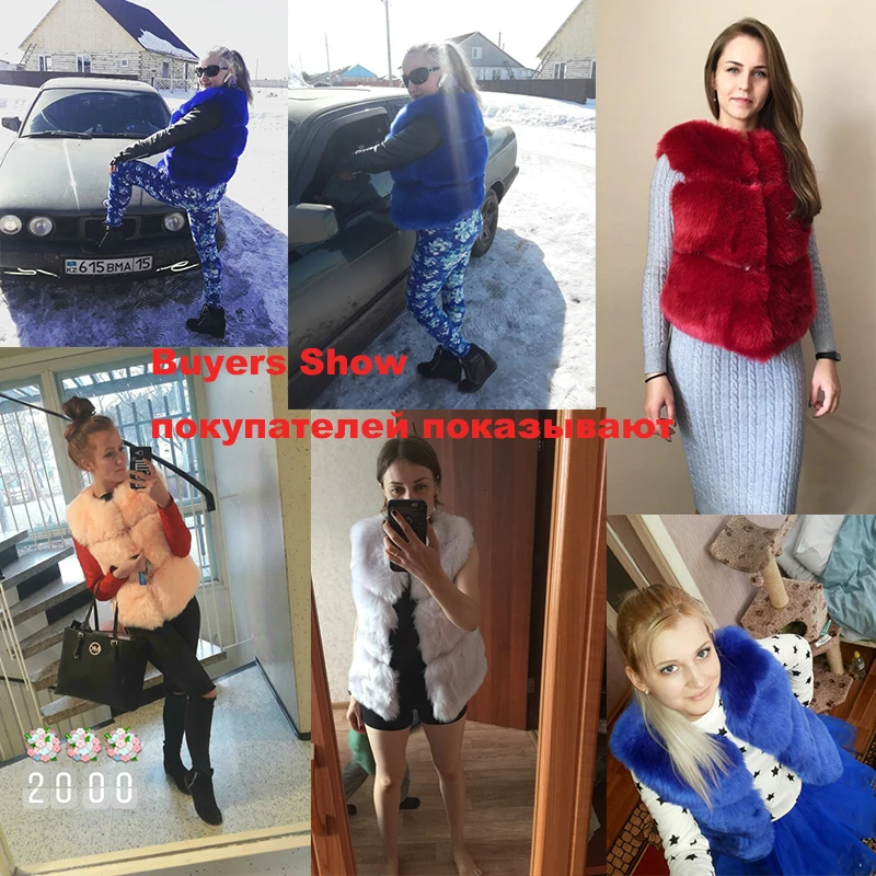 Осень-зима 2021 плотный Теплый Женский жилет из искусственного лисьего меха