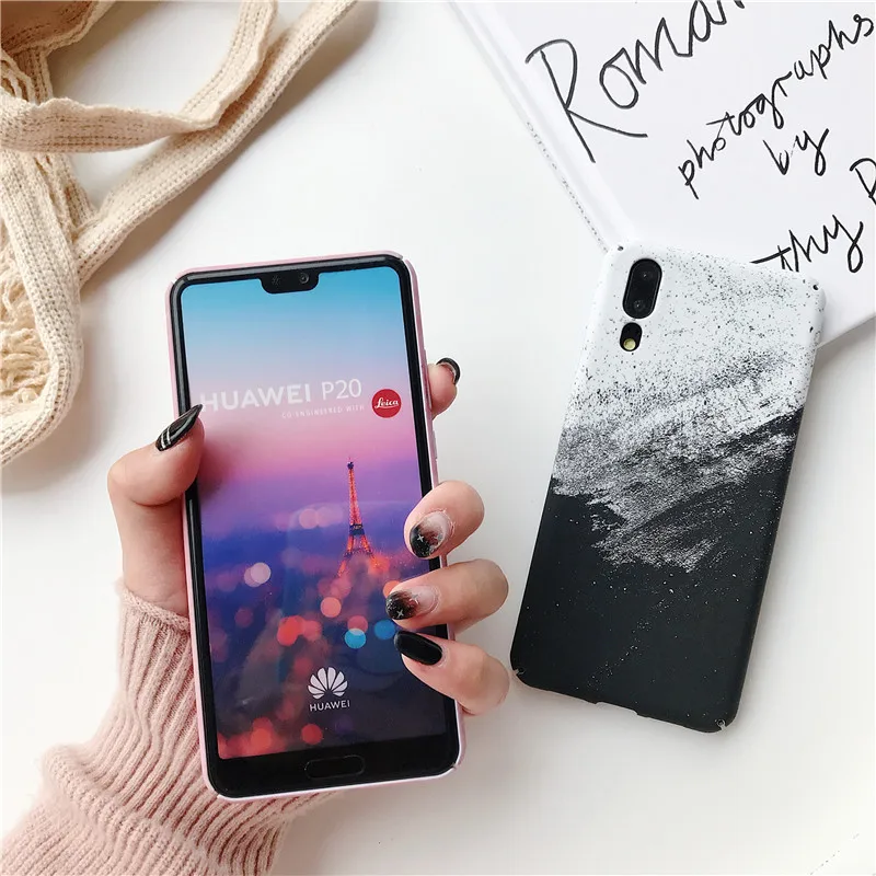 Жесткий чехол LANCHE для телефона Huawei P Smart, мраморный чехол для телефона Huawei P20 Lite Mate 20 Pro, чехол для Honor 10 lite