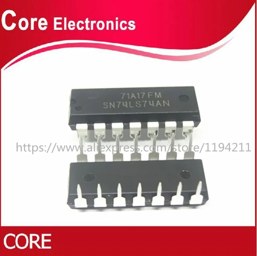 100 шт. HD74LS74AP DIP14 SN74LS74AN DIP-14 Новый | Электронные компоненты и принадлежности