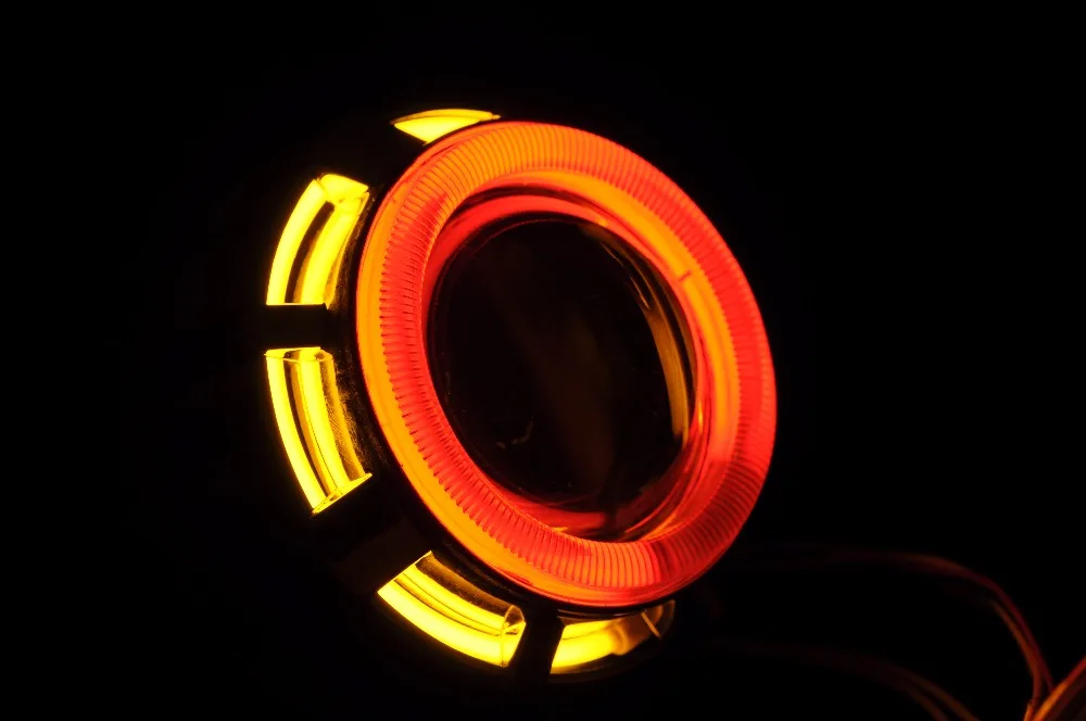 2 дюйма HID Bi-xenon фары проектор Объектив с двойным углом глаза Halo Кольцо для комплект головных фар для мотоцикла H7 H4