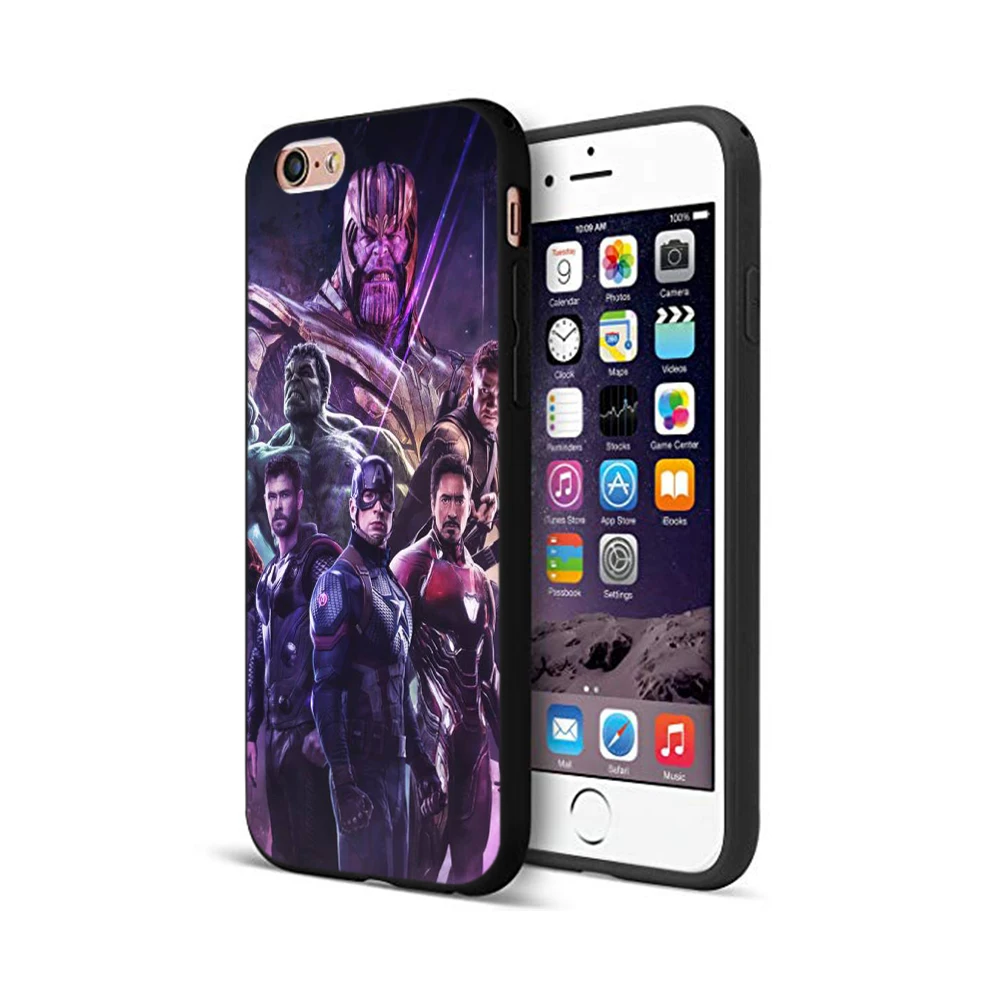 Черный чехол ТПУ для iphone 5 5s se 6 6s 7 8 plus x 10 чехол силиконовый чехол для iphone XR XS MAX чехол Мстители эндшпиль Marvel Comics