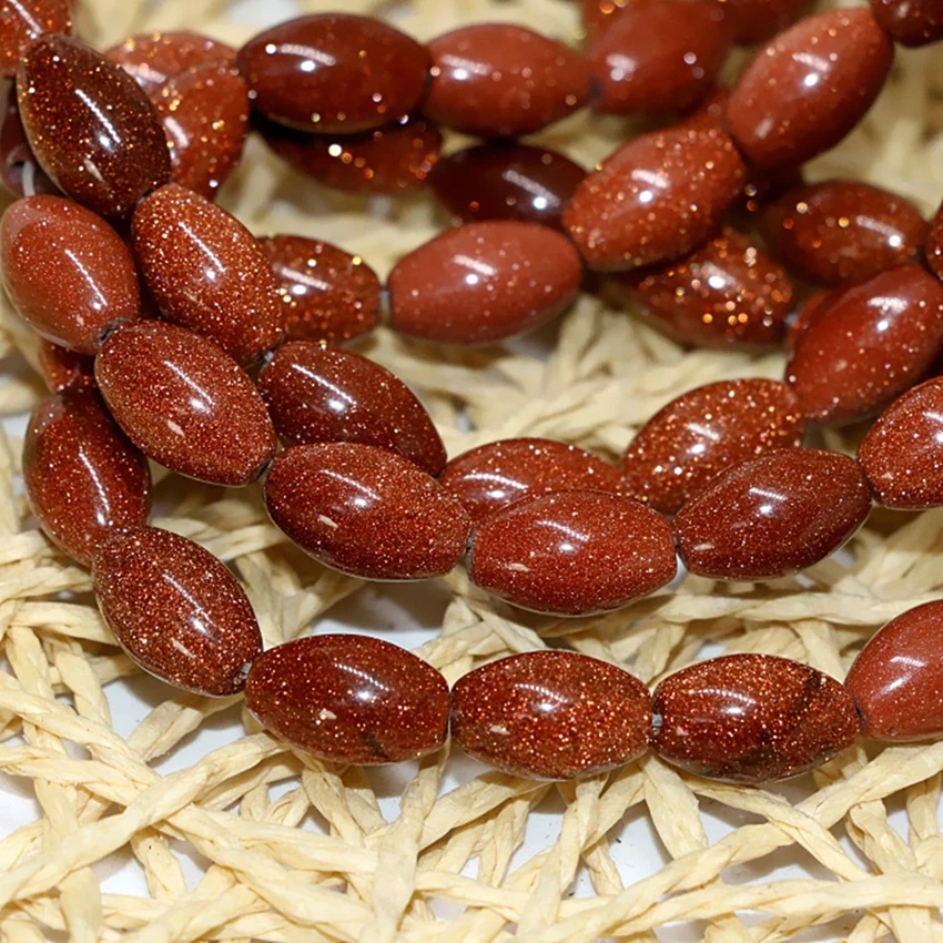 

3 style gold-color blue natural stone sandstone 13x18mm 8x12mm oval barrel rice loose beads jewelry findings 15inch B328