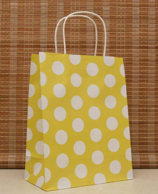 Бесплатная доставка! 1 лот = 30 шт.! Новые подарочные бумажные пакеты в горошек 27*21*11