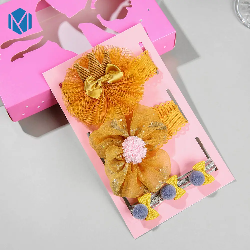 3 шт. детские розовые повязки на голову с короной Кролик цветок из искусственного