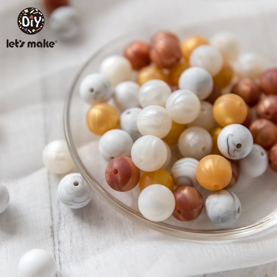 Детский Прорезыватель для зубов 50 шт. 12 мм|silicone beads|silicone teether beadsbeads beads |