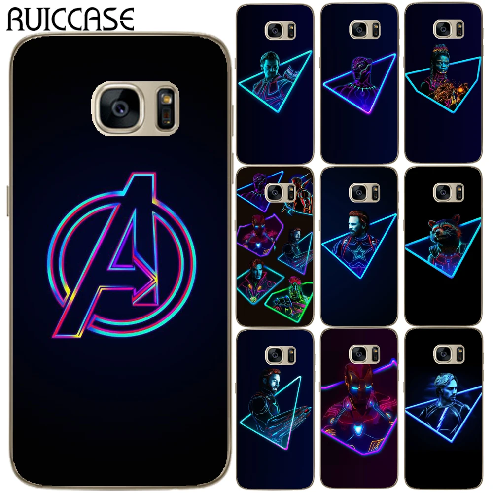 Чехол для телефона For Coque Samsung Galaxy S3 S4 S5 Mini S6 S7 Edge S8 S9 Plus с изображением героев Avengers Marvel, прозрачный, из мягкого ТПУ.