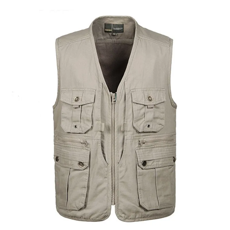 Жилетка мужская сетчатая повседневная хлопковая безрукавка с V-образным вырезом