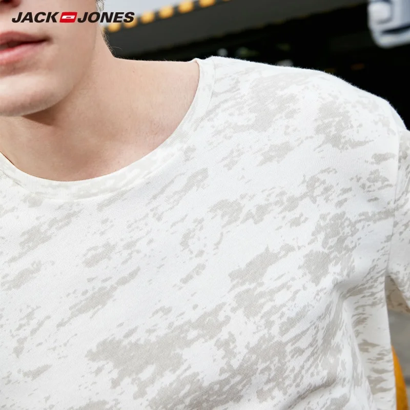 JackJones Мужская камуфляжная футболка из 100% хлопка C | 219101541 одежда