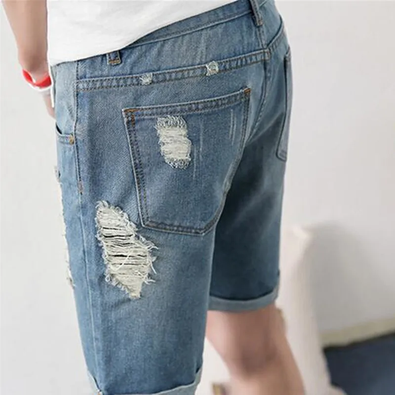 

Hot Summer 2020 New Men's Fashion High-quality Goods Leisure Cowboy Shorts Hole Male Denim Shorts / Men Casual Jeans Shorts