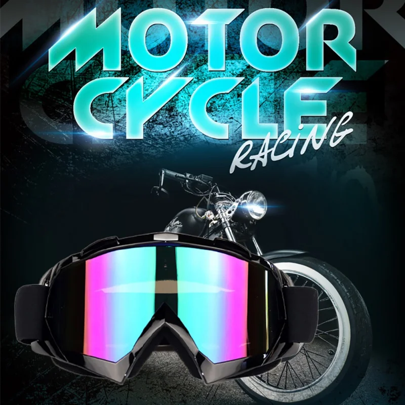 

Cool Skiing Eyewear Glasses Windproof Eye-protective Motor Cycling TPU PC Goggles Large Size With Sponge Mats Changable Belt