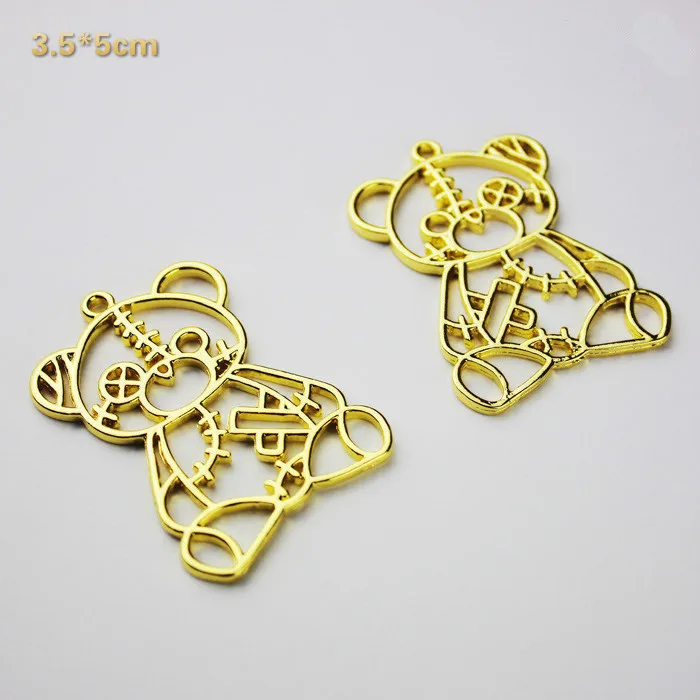 Металлическая оправа в форме мишки очаровательная золотая из уф смолы