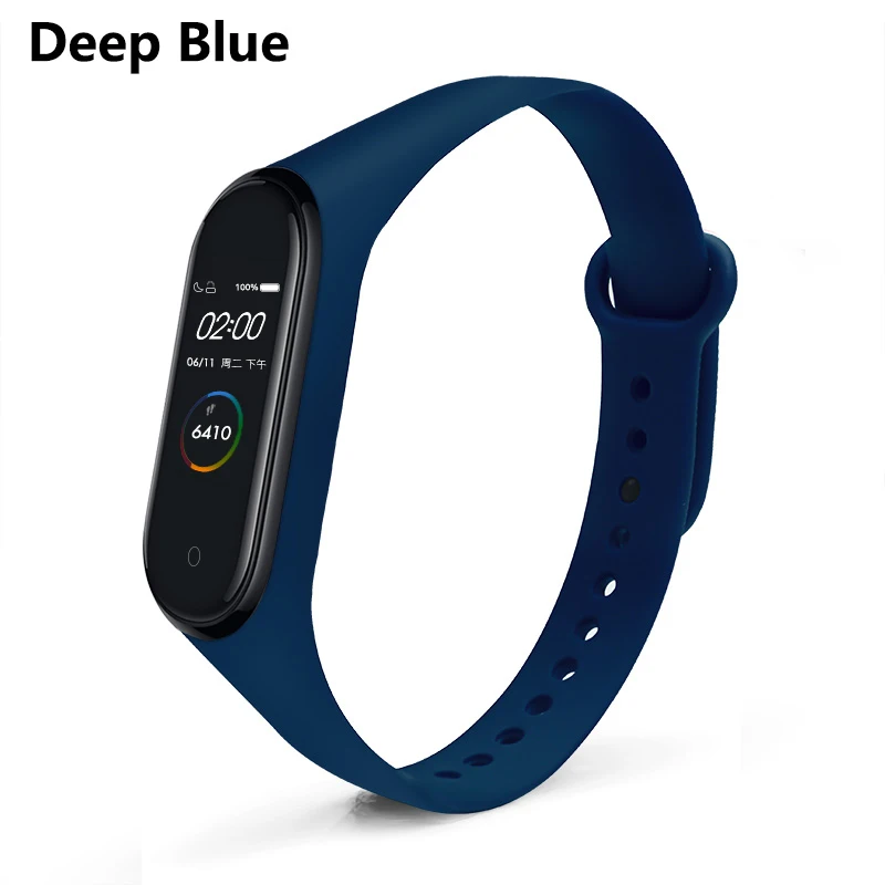 Navy blue BOORUI для xiaomi mi band 4 ремешок Модный Цветной mi band 4 ремешок силиконовый mi band 4 Ремень Замена для xiaomi mi 4 band - Цвет: Navy blue