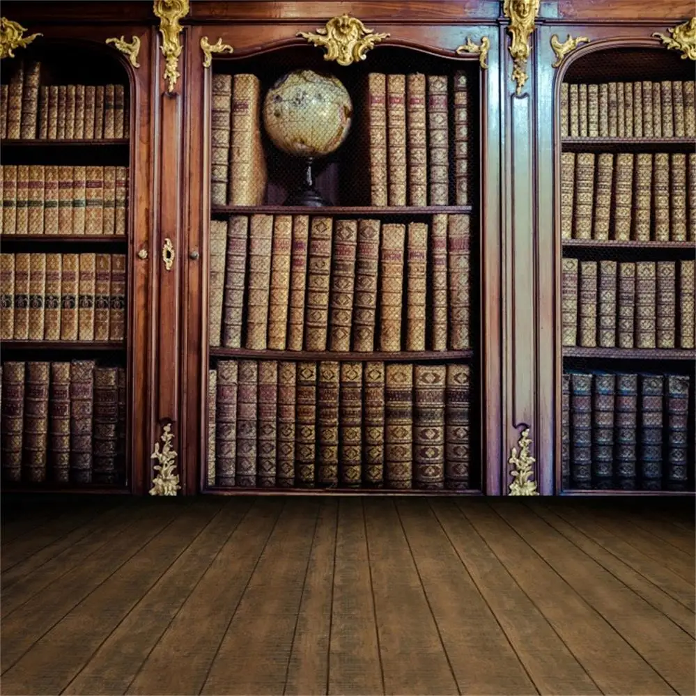 NBK06823 Laeacco Library старая деревянная книжная полка книги для изучения детского портрета Фото фоны для фотосъемки фотосессия Фотостудия - Цвет: NBK06823