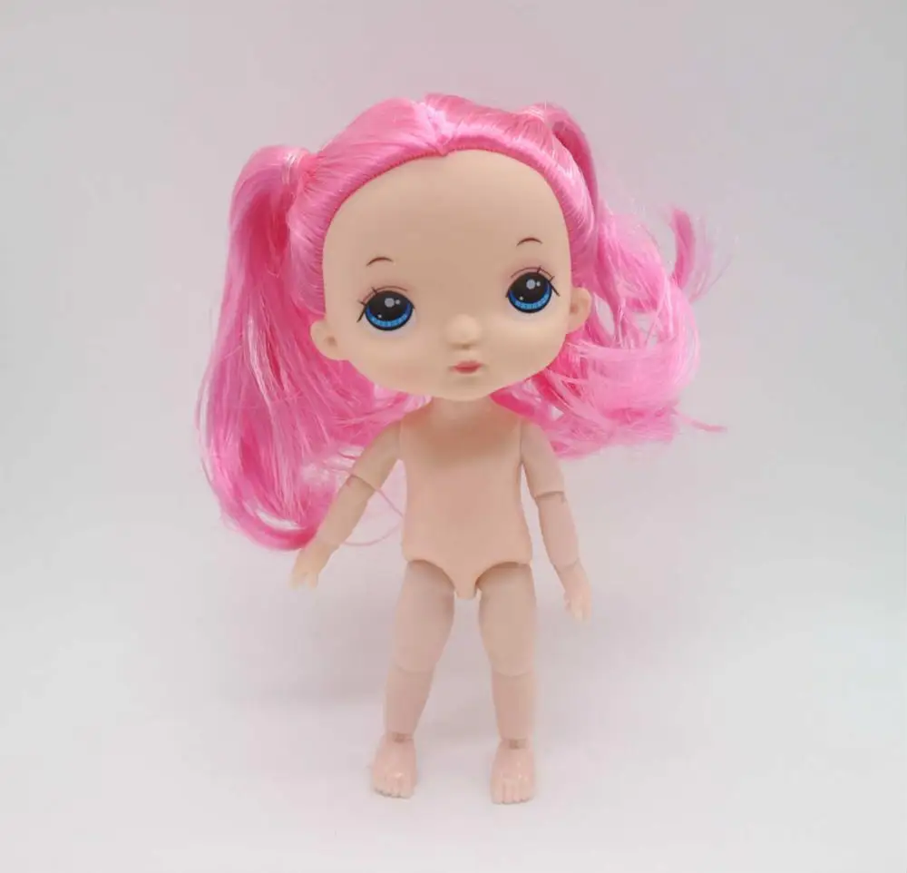 pink 16 см куклы как HOLA куклы, лицо может DIY, Обнаженная кукла без одежды - Цвет: pink