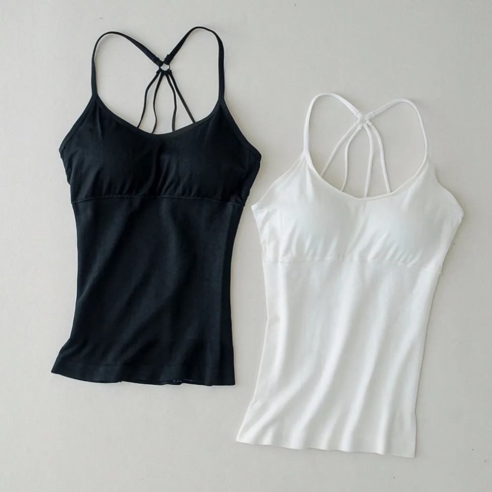 Bonjean Бег жилет Топы корректирующие Танк Твердые Цвет Спортивная Singlet сзади Крест