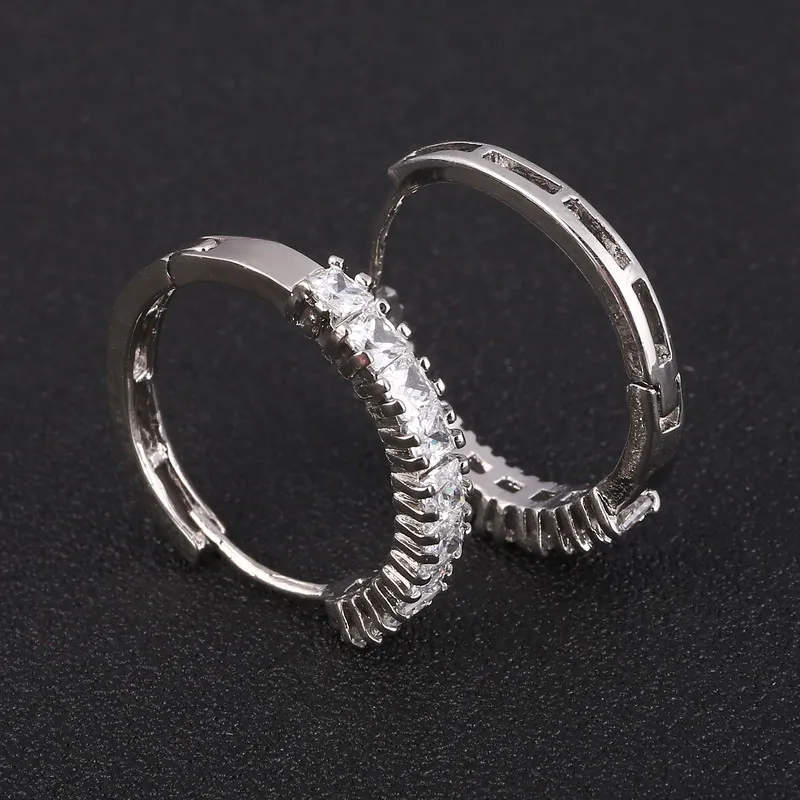 Предложение 2019 на день матери простые серьги с серебряным покрытием и фианитами