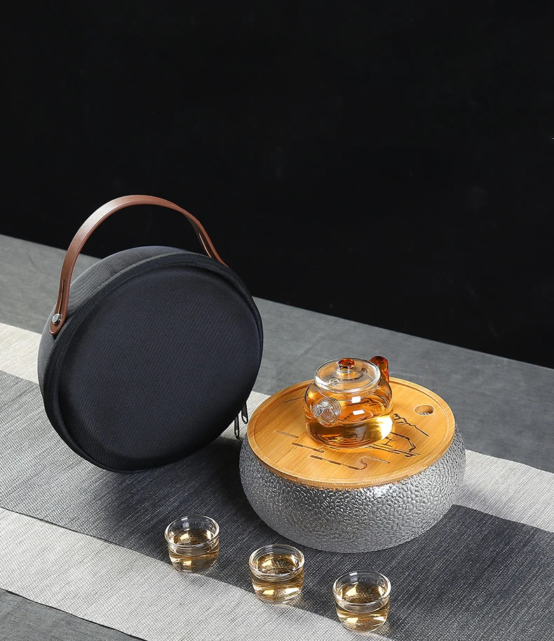 TANGPIN кофе и чай наборы для ухода за кожей Стекло Чайник gaiwan чашки Портативный Путешествия Чайный сервиз, кружка для вина