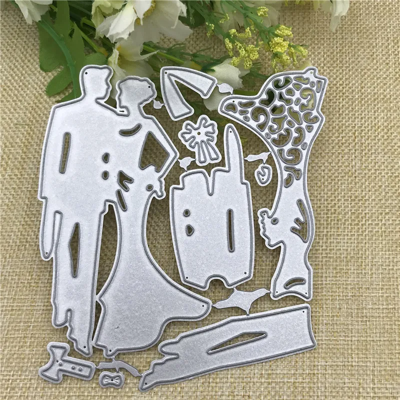 Свадебное платье в форме жениха и невесты металлические трафареты для резки