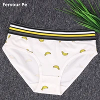 fervour pe woman cotton underwear stretch women panties neutral briefs cartoon banana print plus size m 2xl a19035 2