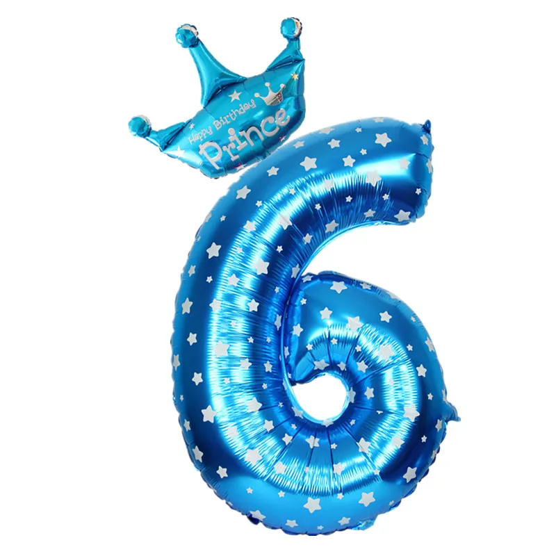 blue 6 32 дюймов розовый и голубой номер 0-9 фольгированные шары цифры баллоны с гелием день рождения свадьбы декор воздушные шары события вечерние принадлежности - Цвет: blue 6