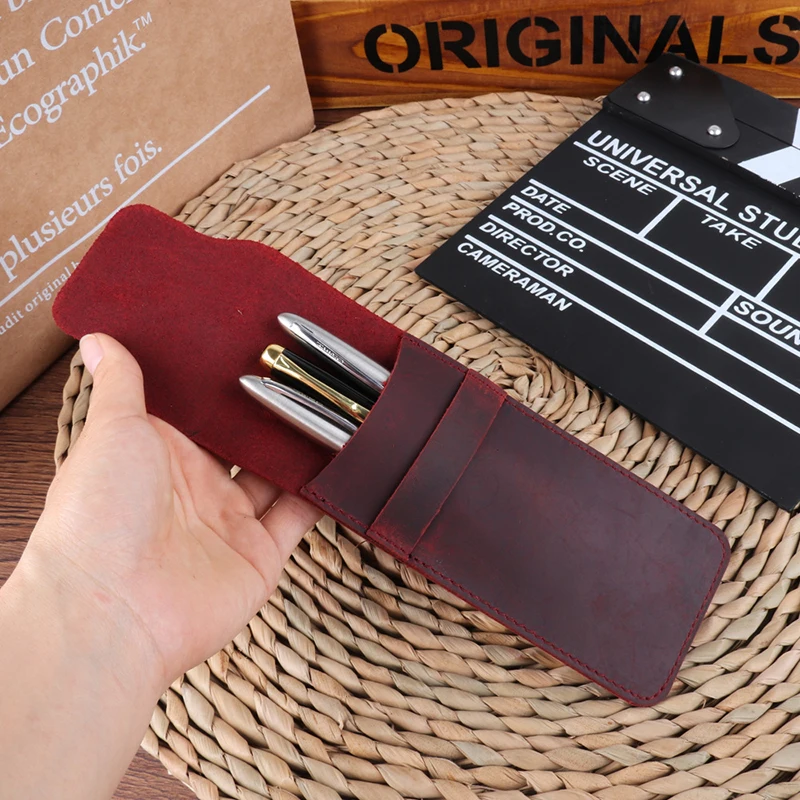 2PCS large and small handmade leather pencil case travel diary retro style accessories | Канцтовары для офиса и дома