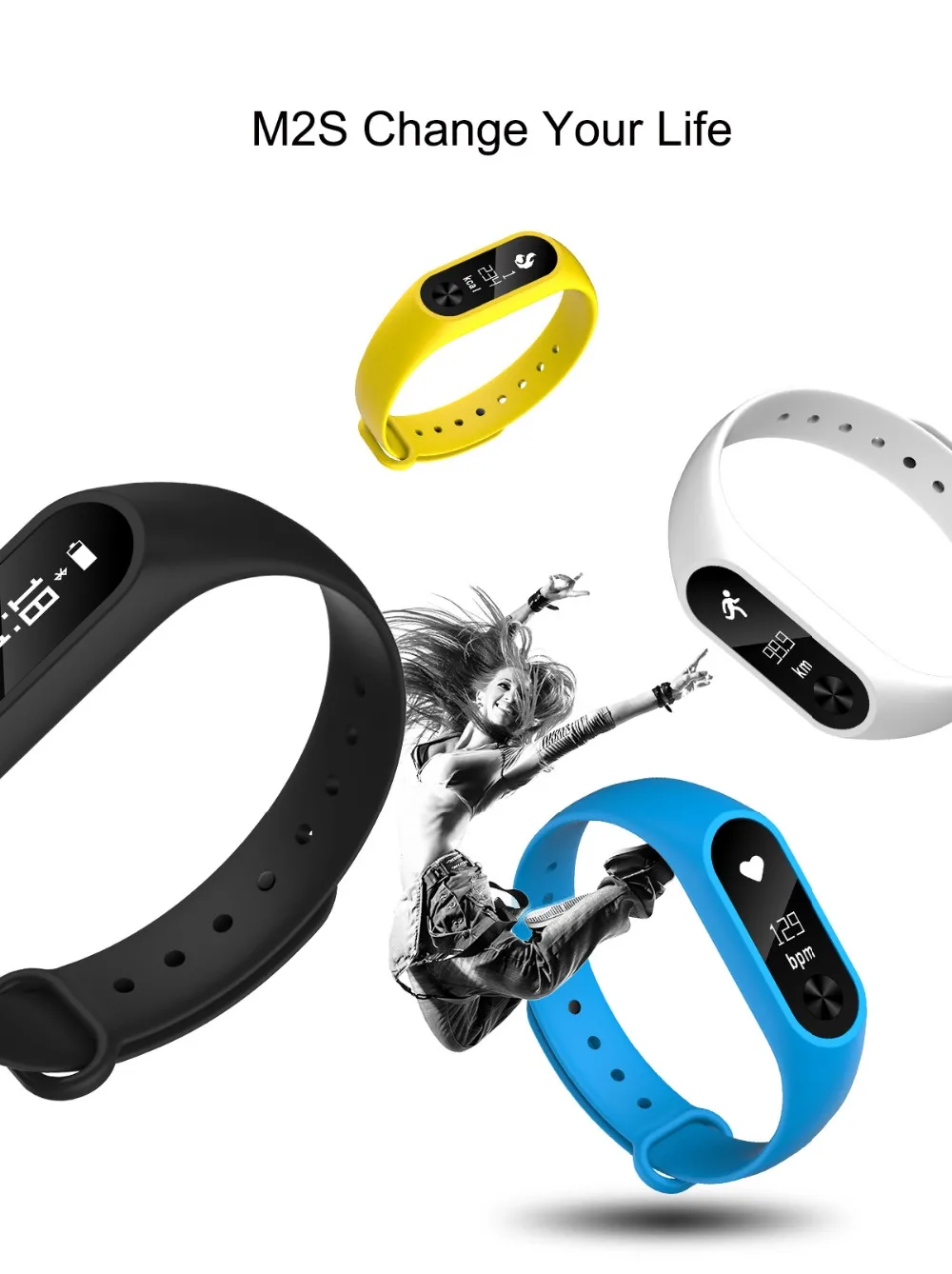 M2S Спортивный Браслет Смарт браслет монитор сердечного ритма Bluetooth часы мужчин и