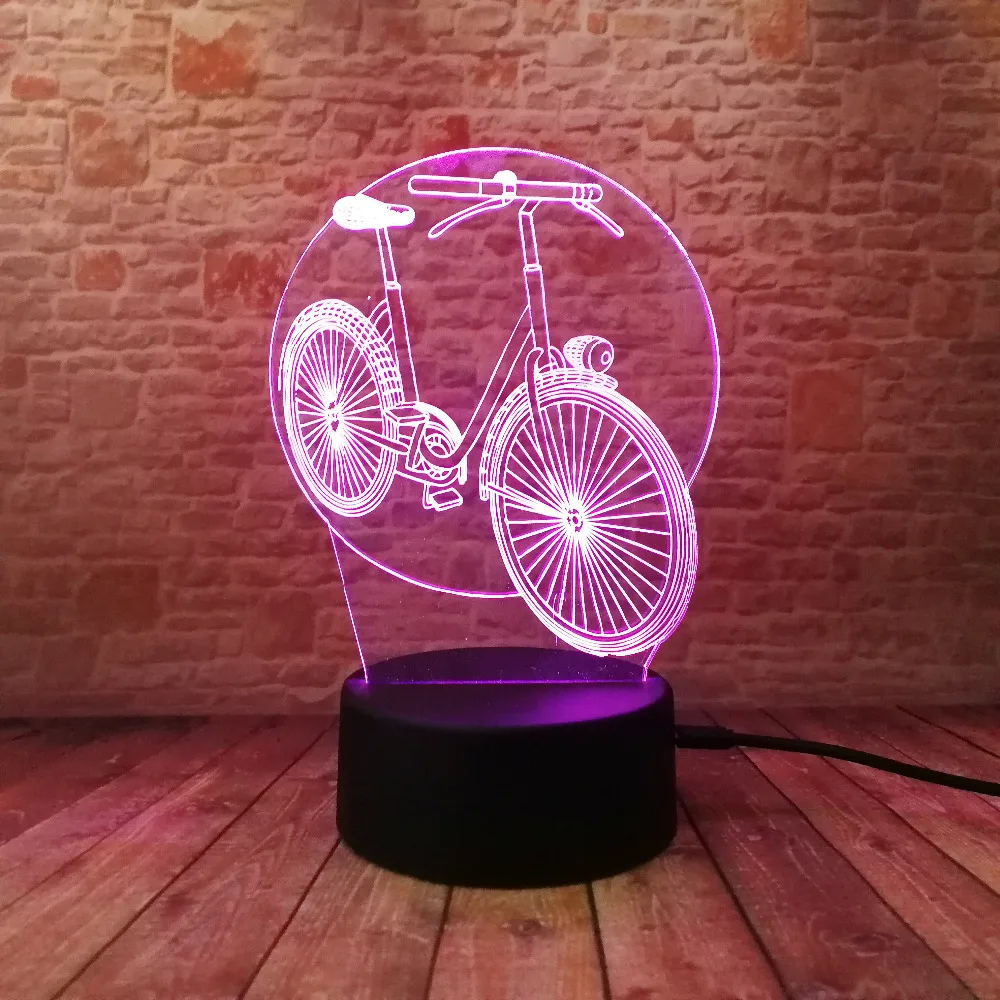 Cool Luminaria 3D велосипедный стол Светодиодные ночные светильники велосипед 7 цветов