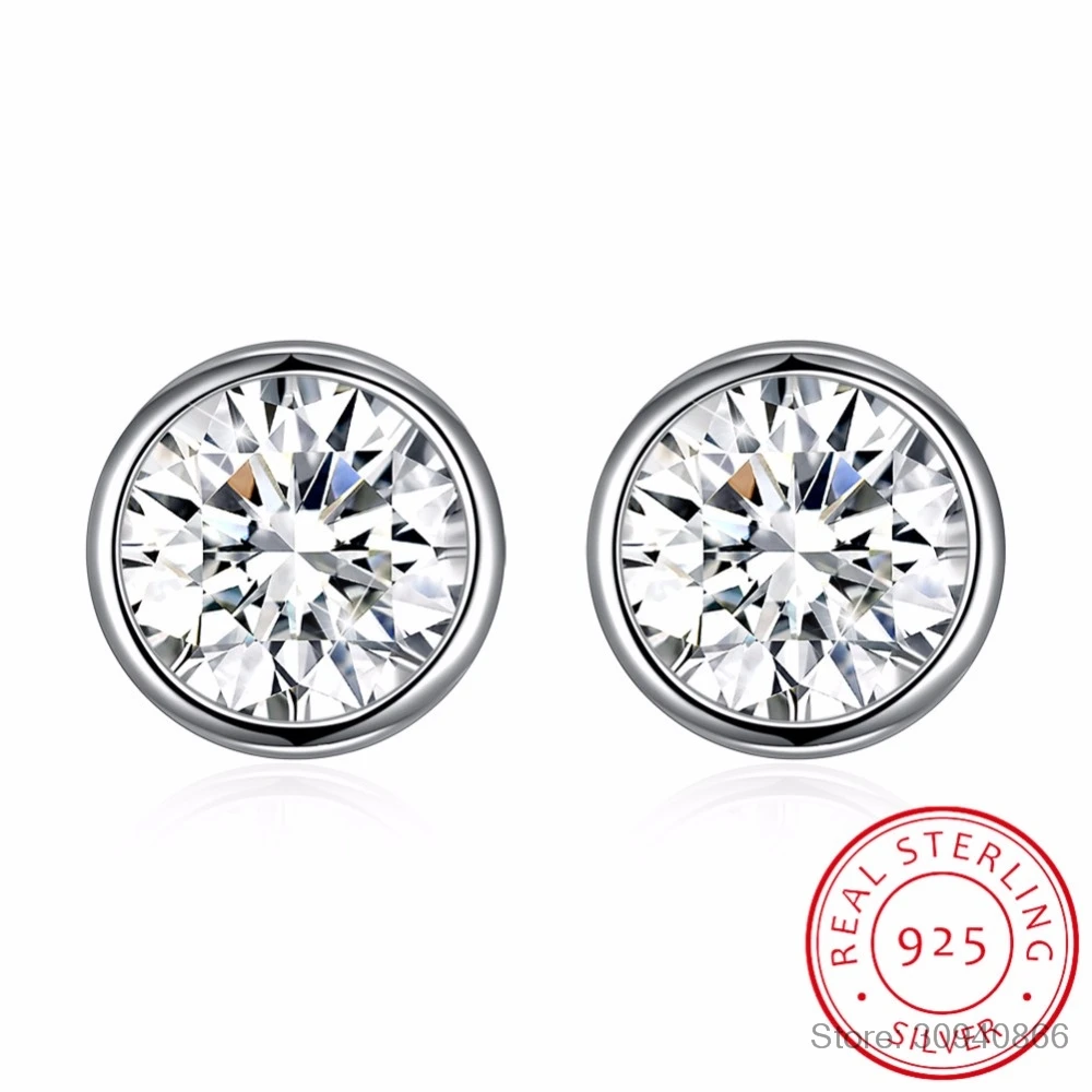 Простые круглые серьги-гвоздики LEKANI с кристаллами SWAROVSKI из серебра S925 пробы для женщин, девушек и мужчин, классические модные аксессуары для пирсинга
