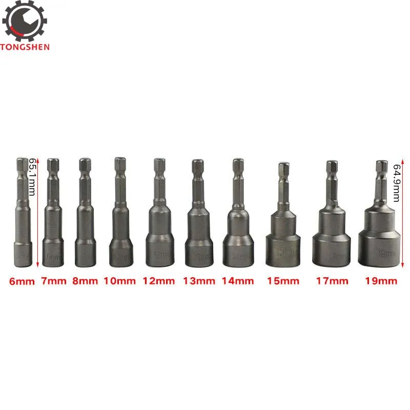 

10pcs 1/4-Inch Hex Shank Magnetic Power Nut Setters Quick-Change Power Nut Driver Bit Set Magnetic Hex Nut Driver Master Kit