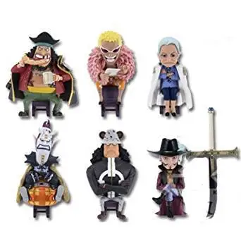 6 шт. Doflamingo Roberts Gekko Moria Marshall D Teach Японские Аниме фигурки Onepiece Луффи Фигурки ПВХ
