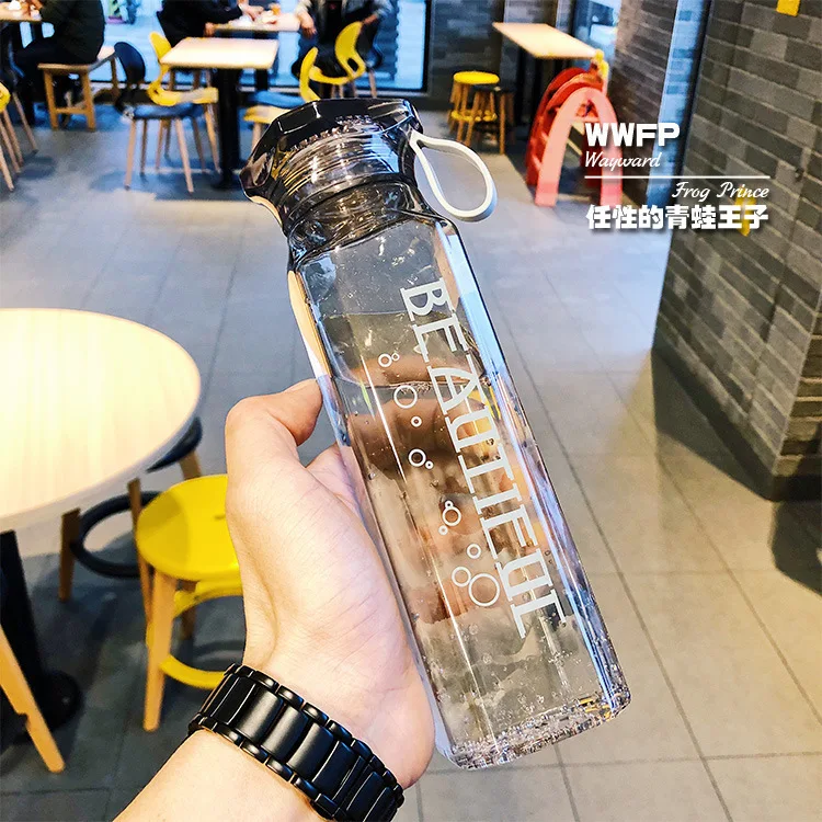 550ml Black Soffe 350 мл 550 мл Bpa пластиковая бутылка для воды МОЯ Прозрачная портативная дорожная походная Спортивная бутылка для воды на открытом воздухе - Цвет: 550ml Black
