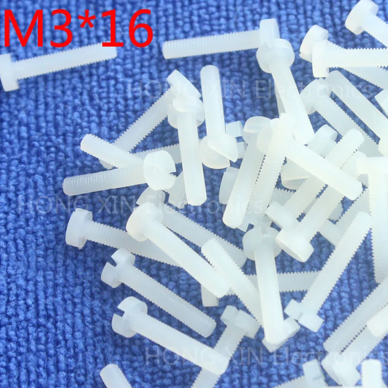 M3 * 16 1 шт. белая шлицевая винтовая головка цилиндра нейлон пластик мм круглые