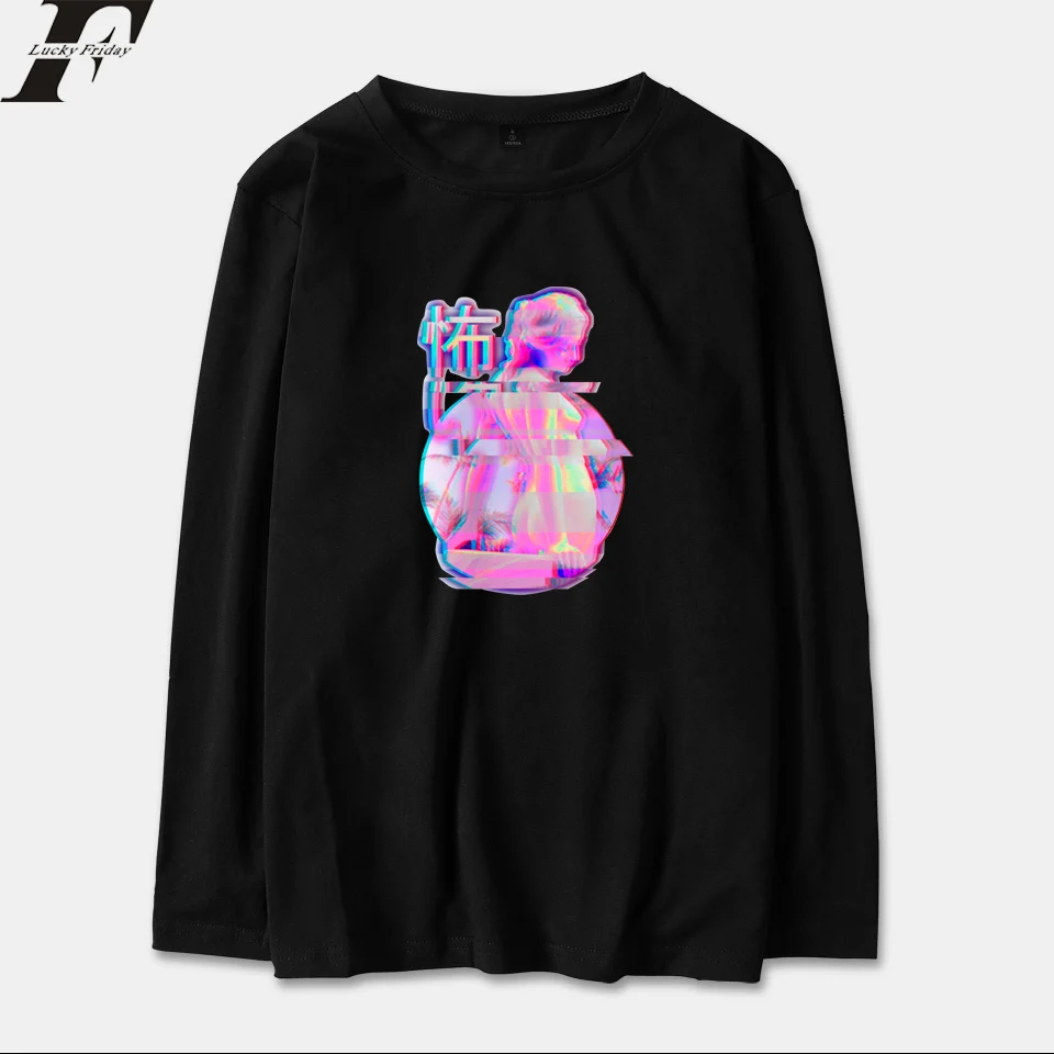 LUCKYFRIDAYF 2018 новый стиль Vaporwave осень лето футболка с длинным рукавом забавная