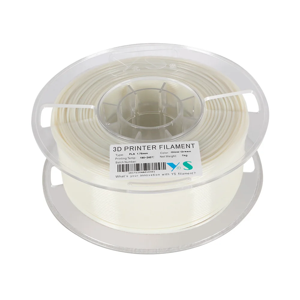 YouSu 3D PLA Filament 1.75MM High Tenacity Glow in the Dark Filaments Printing Consmables for 3D Printers 1KG Spool