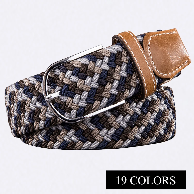 Мужской и Женский трикотажный ремень тканый тканевый эластичный стрейч простой
