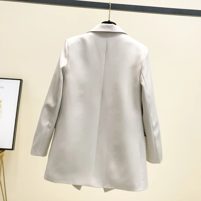 Женский двубортный Блейзер повседневный офисный блейзер с леопардовым рукавом