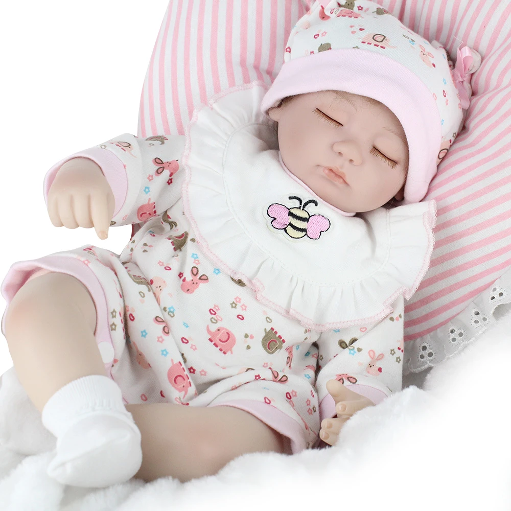 Закрытые глаза действительно реалистичные Reborn Baby Doll 17 дюймов полный силиконовый