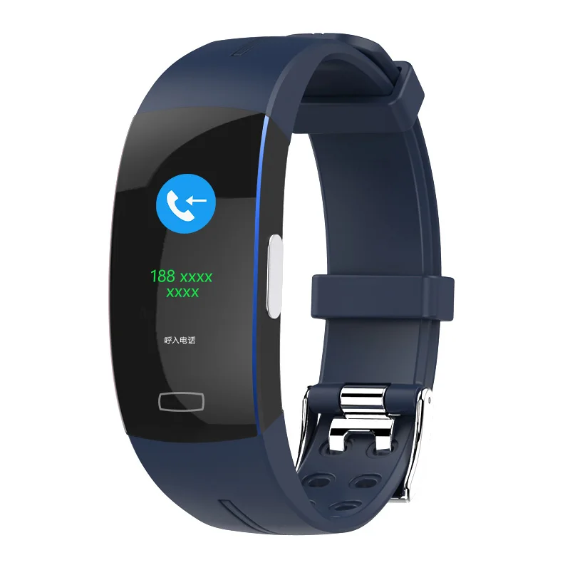 Blue MOCRUX P3Plus, браслет для измерения артериального давления, пульсометр, PPG ЭКГ, умный Браслет, фитнес-трекер, умный Браслет - Цвет: Blue