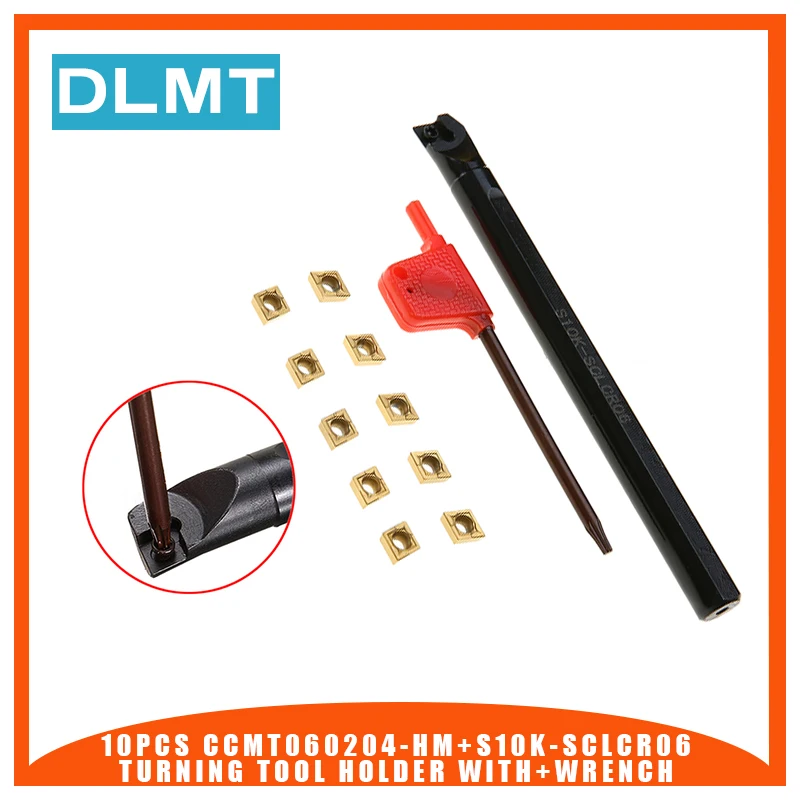 Фрезерный держатель для токарного станка и 10 шт. режущих пластин из карбида |