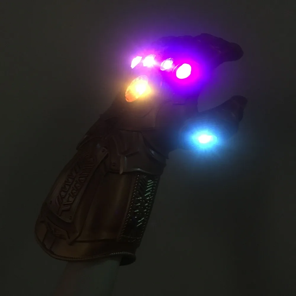 Эндгейм танос Led Infinity Gauntlet костюмы для косплея Бесконечность камни войны перчатка ПВХ маска для детей и взрослых Размер