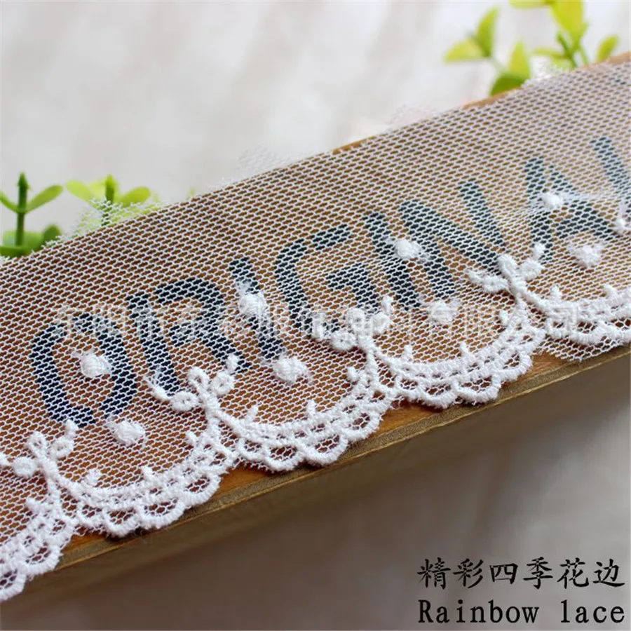 Кружевная лента с вышивкой 15 ярдов * 6 см | Дом и сад