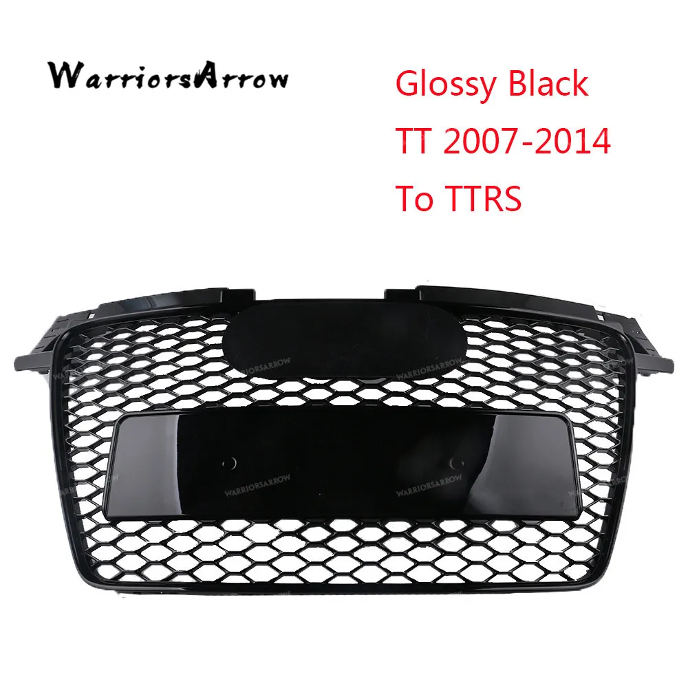 TT-2007 до TTRS стиль глянцевый черный Центральная Решетка переднего бампера гоночные грили для Audi TT 2007 2008 2009 2010 2011 2012