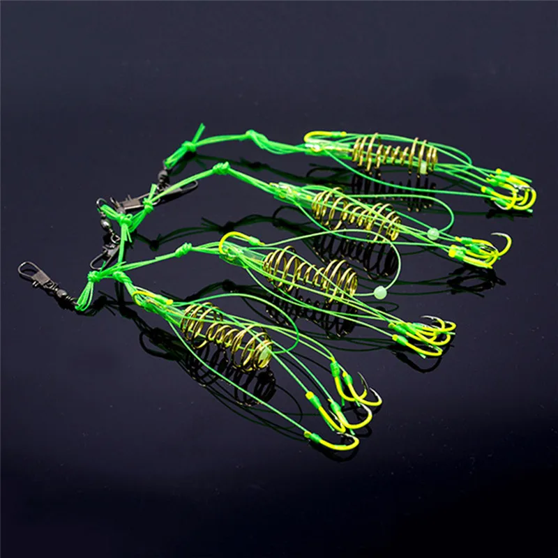 Хорошо! 4 шт. зеленый флуоресцентный наружный рыболовный крючок светящийся анти