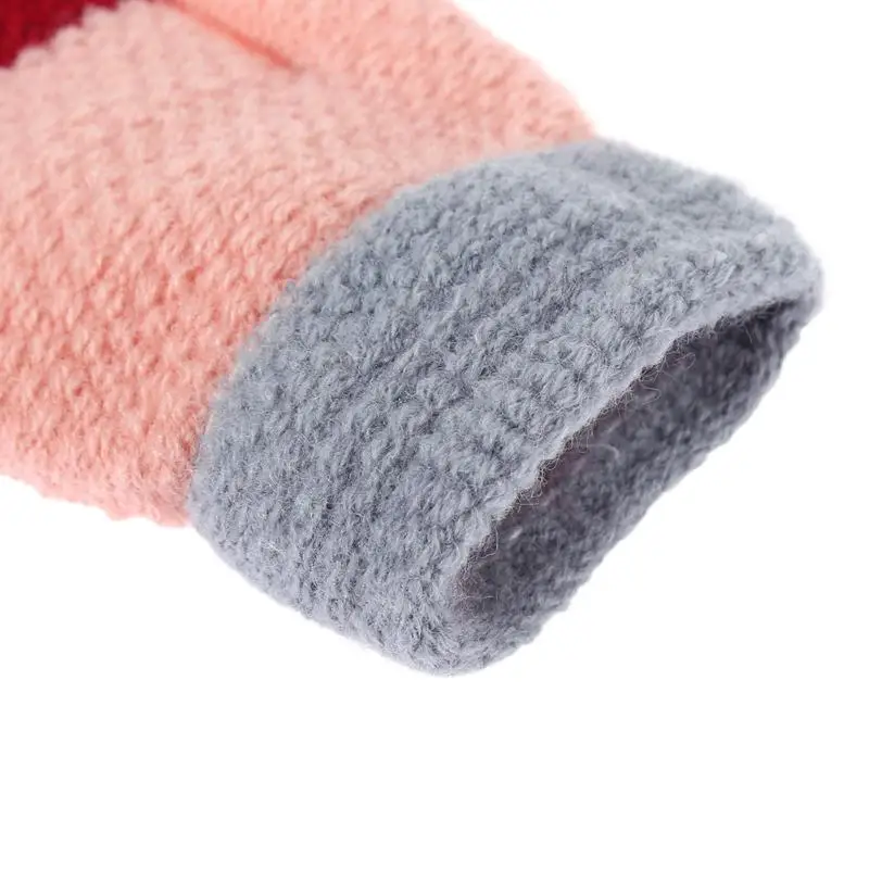 Autumn Winter Kids Gloves Fashion Elastic Warm Girls Full Finger Cute Cartoon Children Knitted Stretch Mittens Ski | Детская одежда и