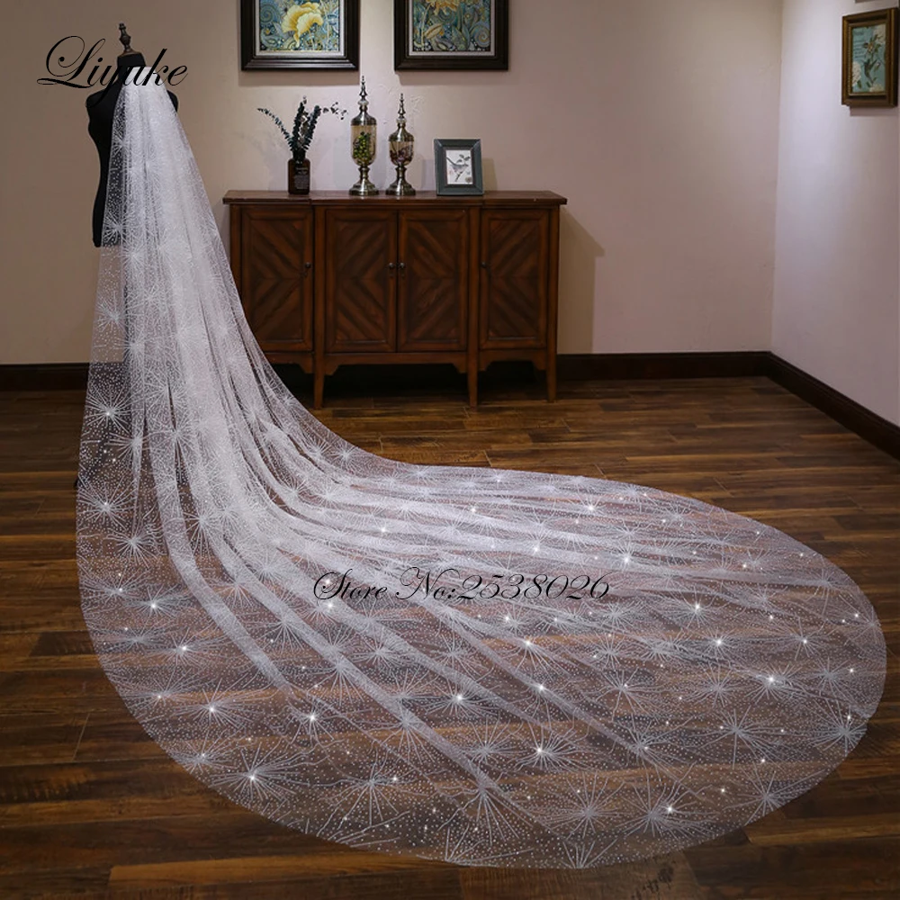 Элегантная Фата для часовни Liyuke цвета слоновой кости/цвета шампанского