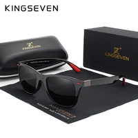 kingseven brand classic mens polarized square sunglasses mirror lens unisex sun glasses black frame eyewear
