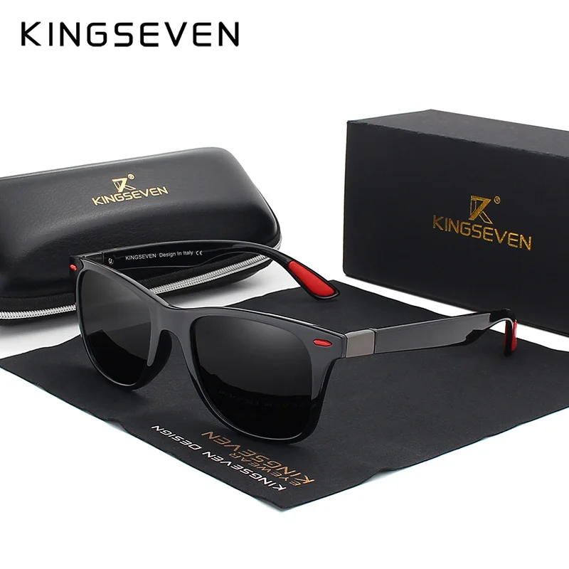 KINGSEVEN поляризованные Квадратные Солнцезащитные очки унисекс классические